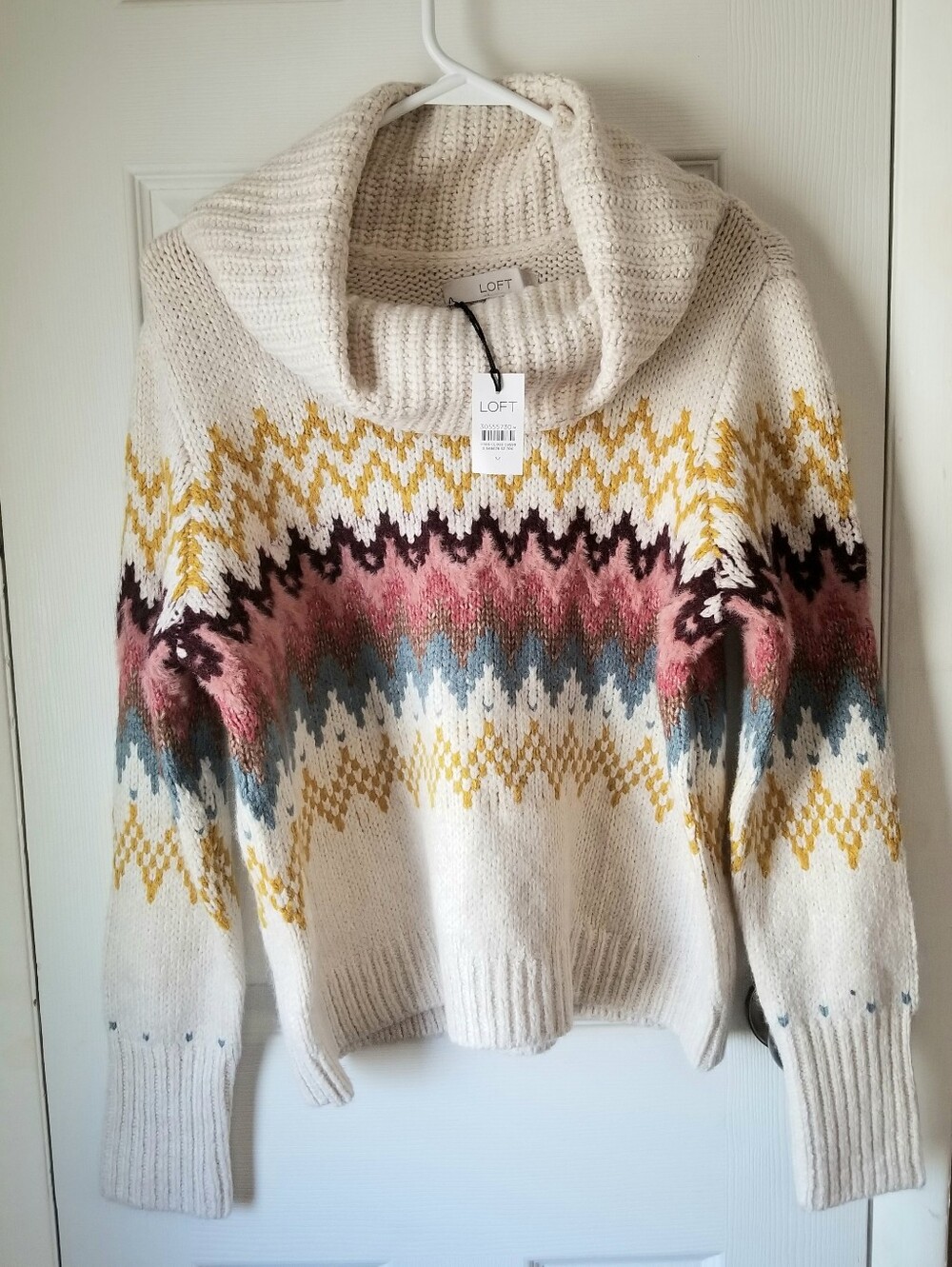 ❗LOFT Multi-color Fair Isle Long Sleeve Turtleneck Sweater Medium❗